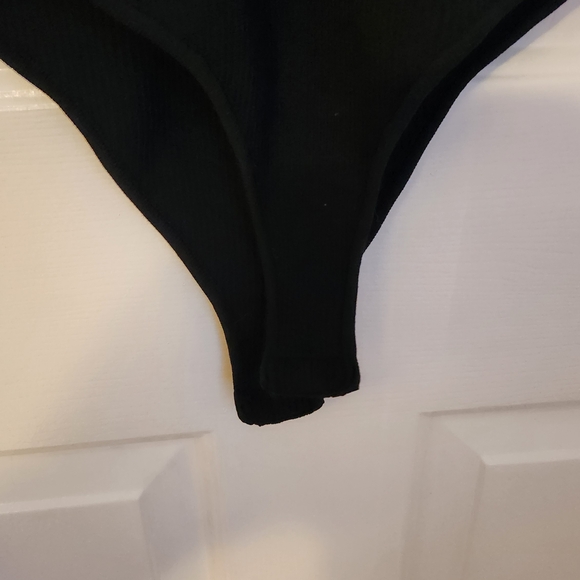 Bodysuit Elegant Black Sleeveless With Snaps - Picture 4 of 8